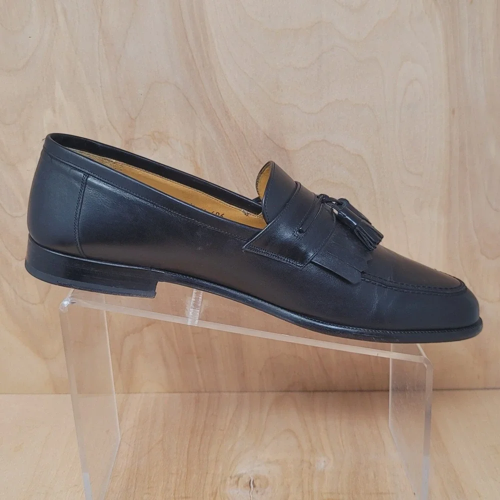 Mezlan Mens Loafers Size 11.5 M Black Leather Tassel Kiltie Dress Shoes Romano